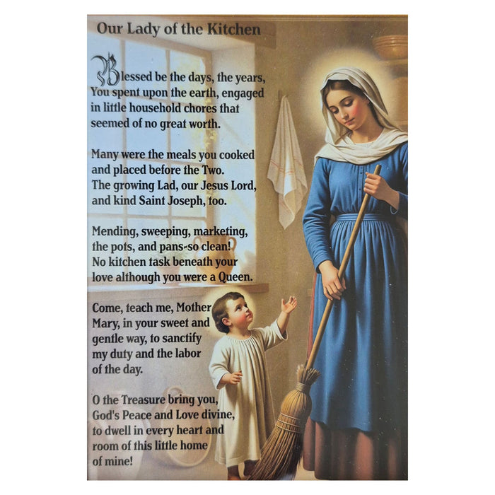 Kitchen Madonna with Prayer 5" x 7" Gold Frame