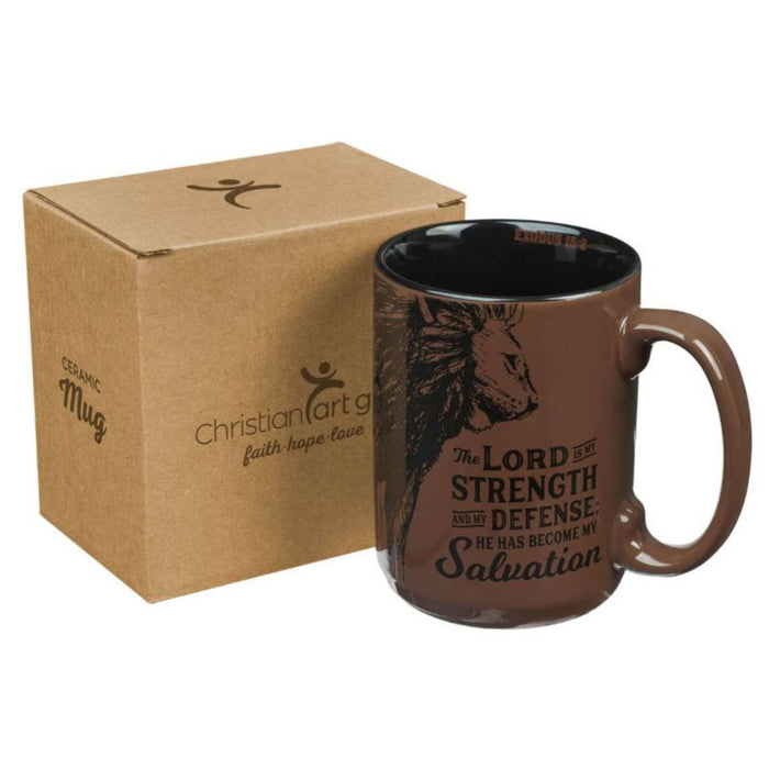 Coffee Mug The Lord is My Strength Walnut-Brown
