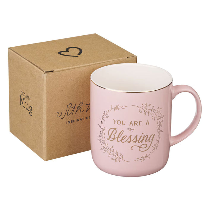 You Are A Blessing Pink Ceramic Coffee Mug