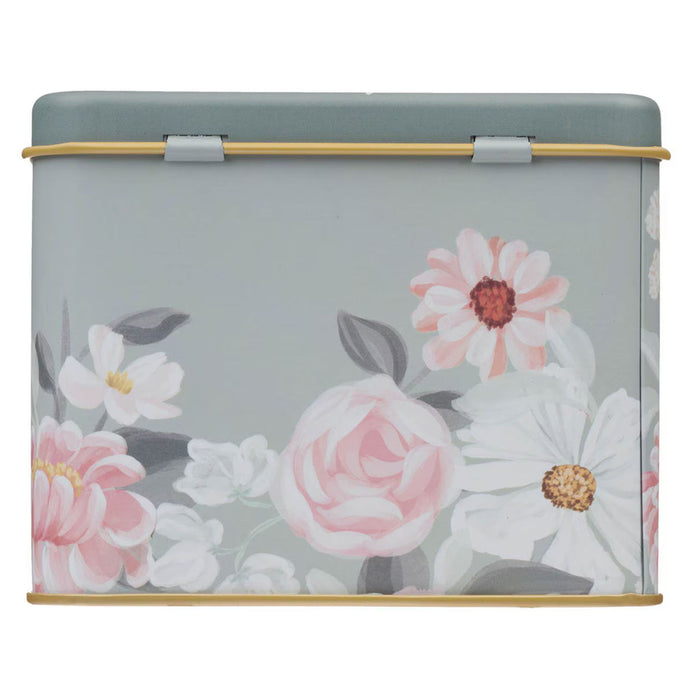 He Restores My Soul Green Floral Garden Prayer Cards in a Tin