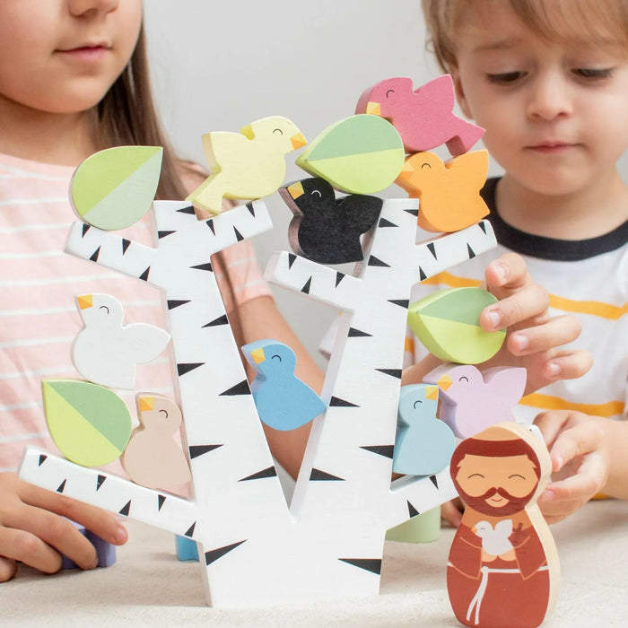Saint Francis Preaches to the Birds Wooden Stacker