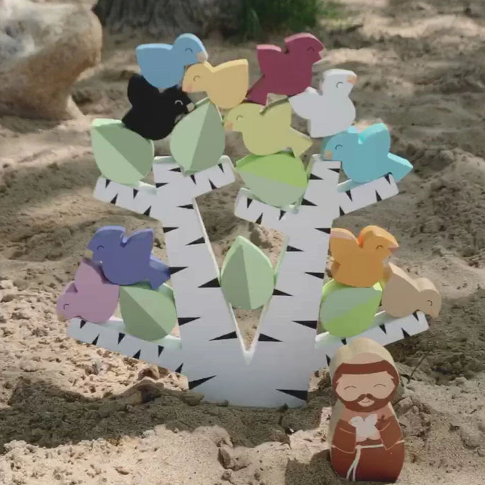 Saint Francis Preaches to the Birds Wooden Stacker