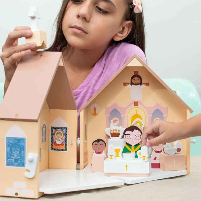 Wooden Catholic Church Playset