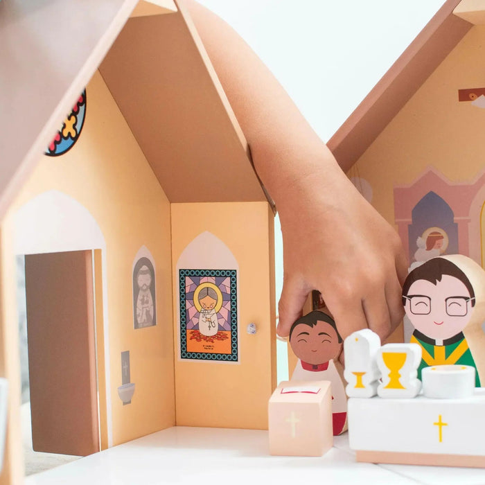 Wooden Catholic Church Playset