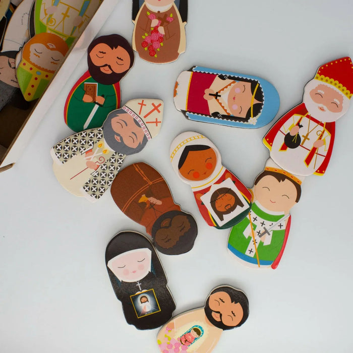 Wooden Magnet Set: Catholic Saints (Series 1)