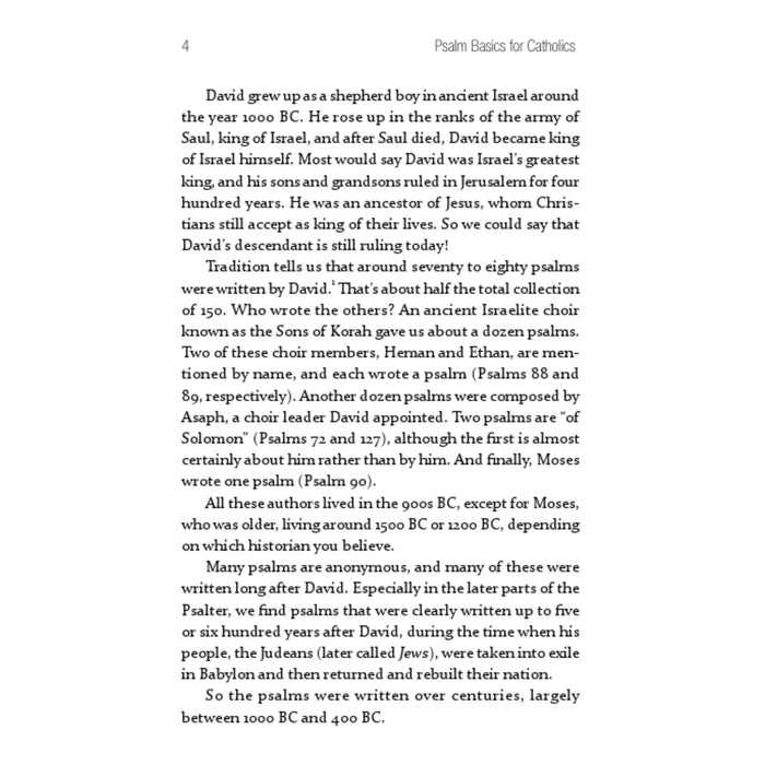 Psalm Basics for Catholics by John Bergsma