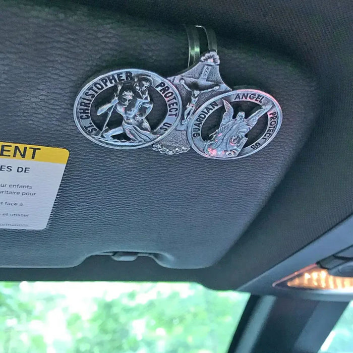 Visor Clip St. Christopher & Angel