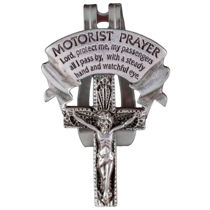 Visor Clip Motorist Prayer Crucifix