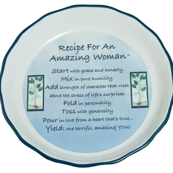 Pie Plate Blue Amazing Woman
