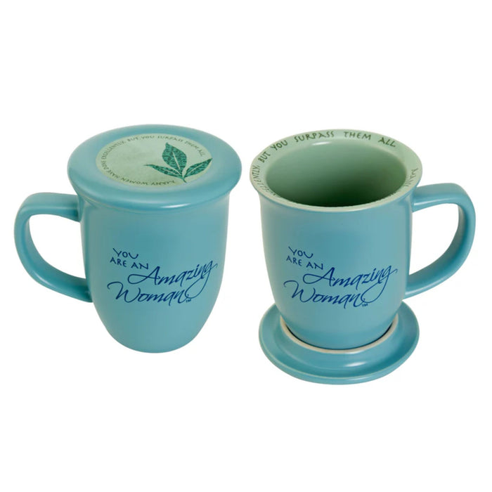 Coaster Mug Blue Amazing Woman
