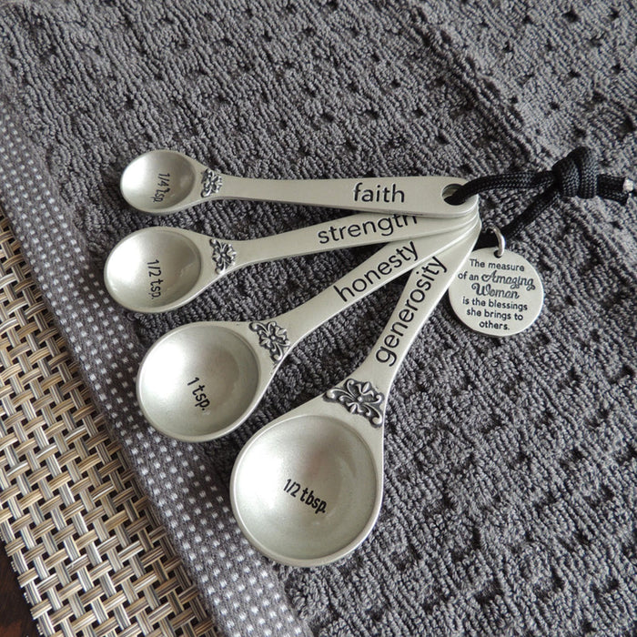 Measuring Spoons Blue Amazing Woman 4 Piece Set