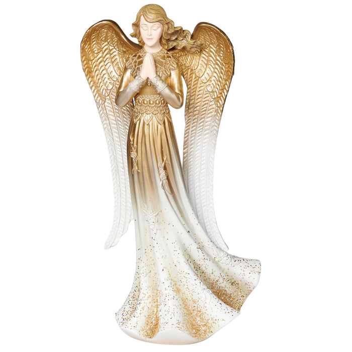 Angel Gold Wings and Sparkles Statue 13" High