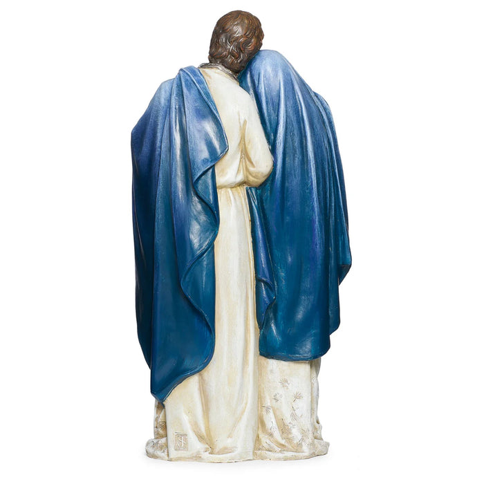 Christmas Holy Family Figure 12.7" Blue, Silver and Sparkle Gems