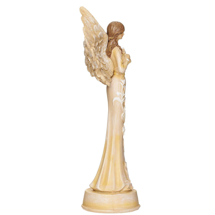 Angel Holding Cross Statue 11" Resin
