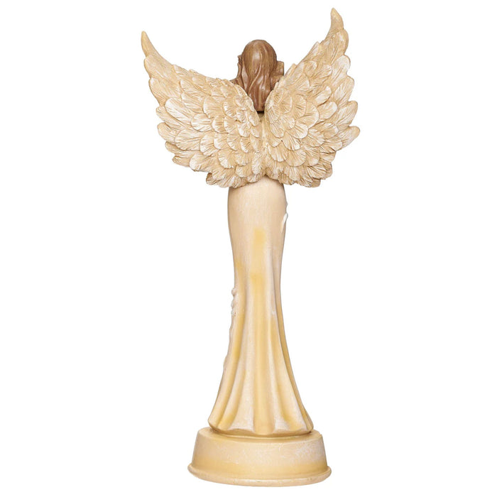 Angel Holding Cross Statue 11" Resin