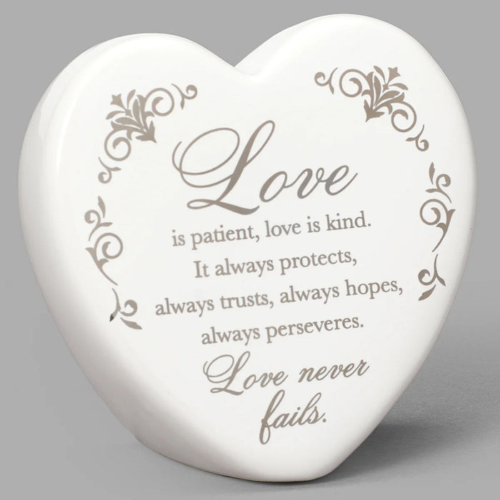 Wedding Love is Patient 3.75" Ceramic Heart