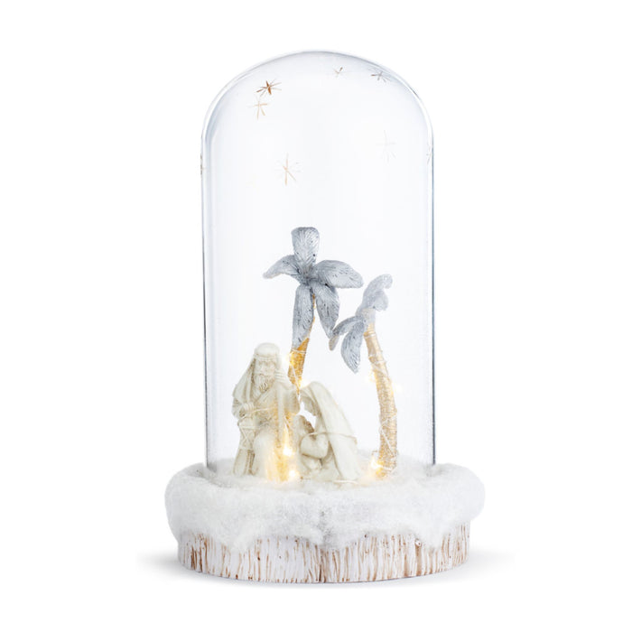 Large Glass Holy Family Vignette Cloche