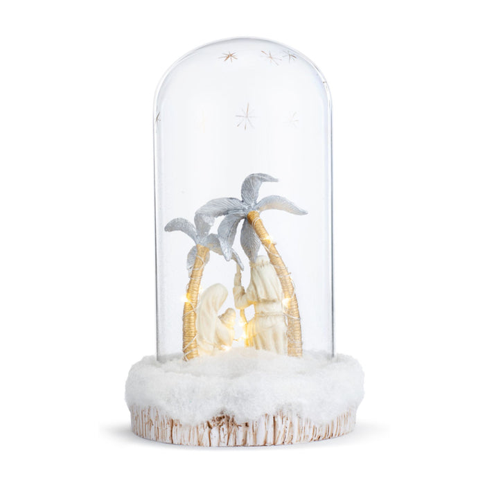 Large Glass Holy Family Vignette Cloche