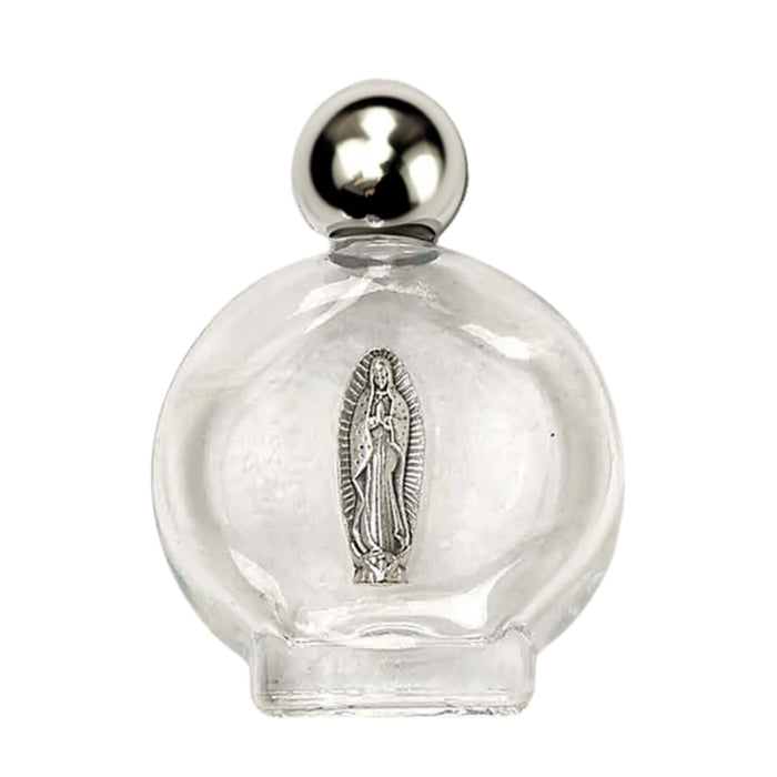 Glass Holy Water Bottle Our Lady of Guadalupe