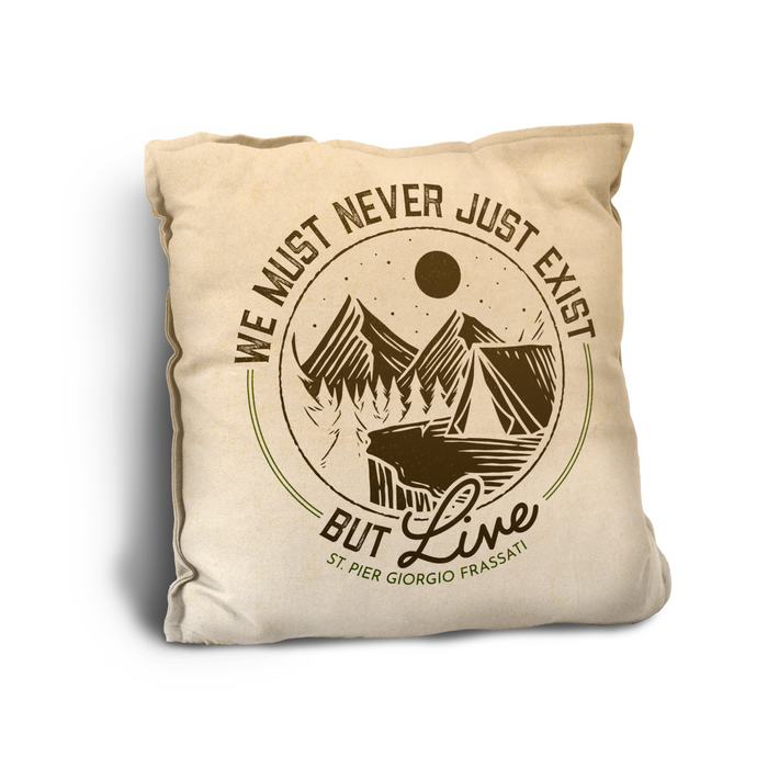 St Pier Giorgio Frassati Live Rustic Pillow