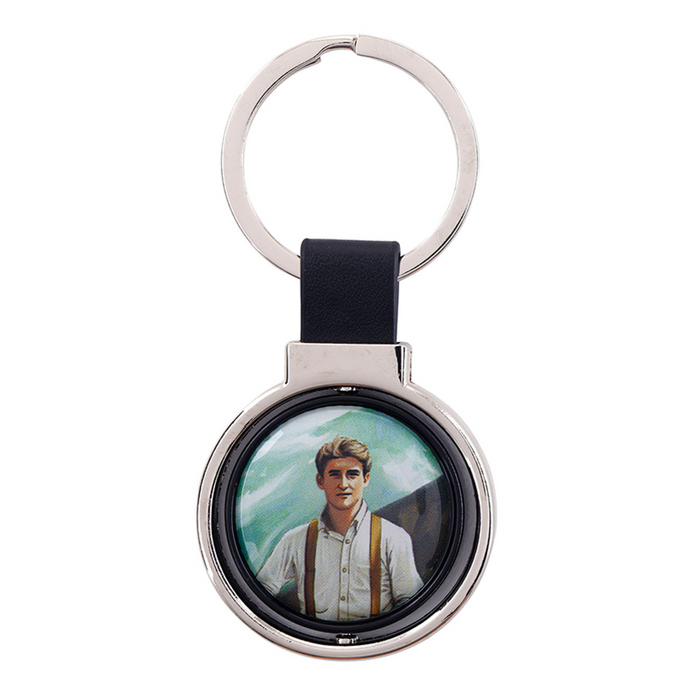 St Pier Giorgio Frassati Verso l'Alto Rotating Key Chain