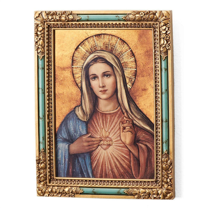 Framed Plaque Immaculate Heart 7" Resin