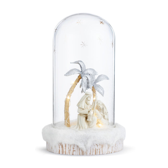 Large Glass Holy Family Vignette Cloche