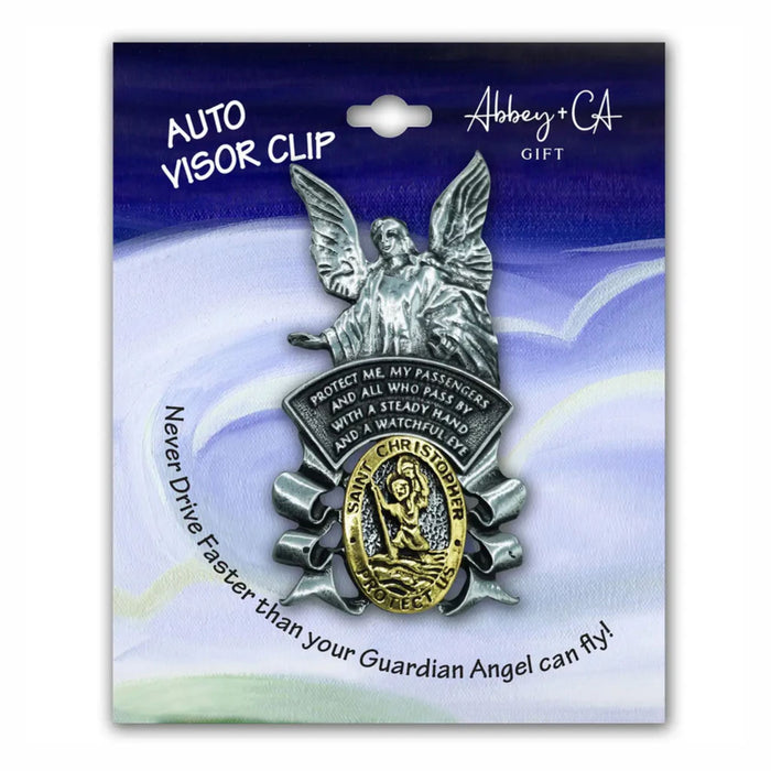 Visor Clip St Christopher Traveler Prayer