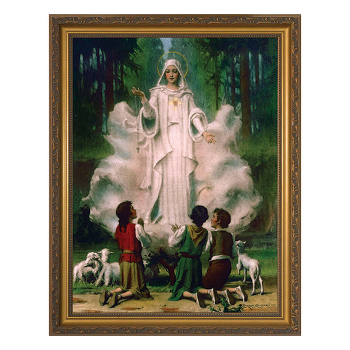 Our Lady of Fatima in Cloud Framed Art 8" x 10"