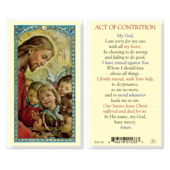 Act of Contrition with Christ with Kids Holy Card