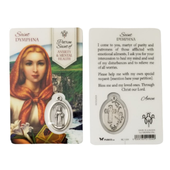 St Dymphna Anxiety & Mental Health Healing Saint Card