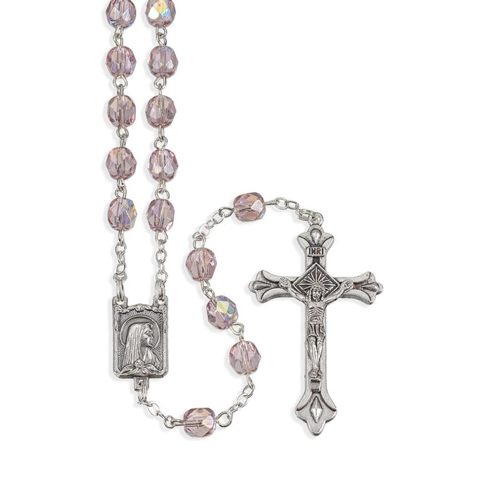 Rosary 6mm Amethyst Glass Beads