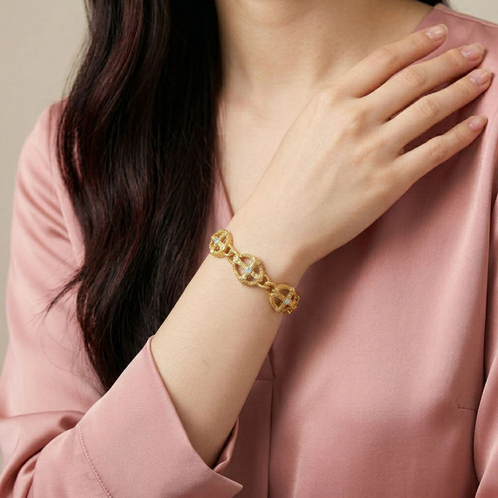 Multi Cross AB Crystals Link Bracelet