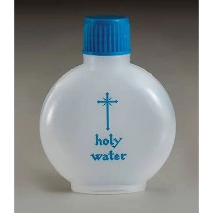 Holy Water Bottle with Blue Cross 1 oz Plastic