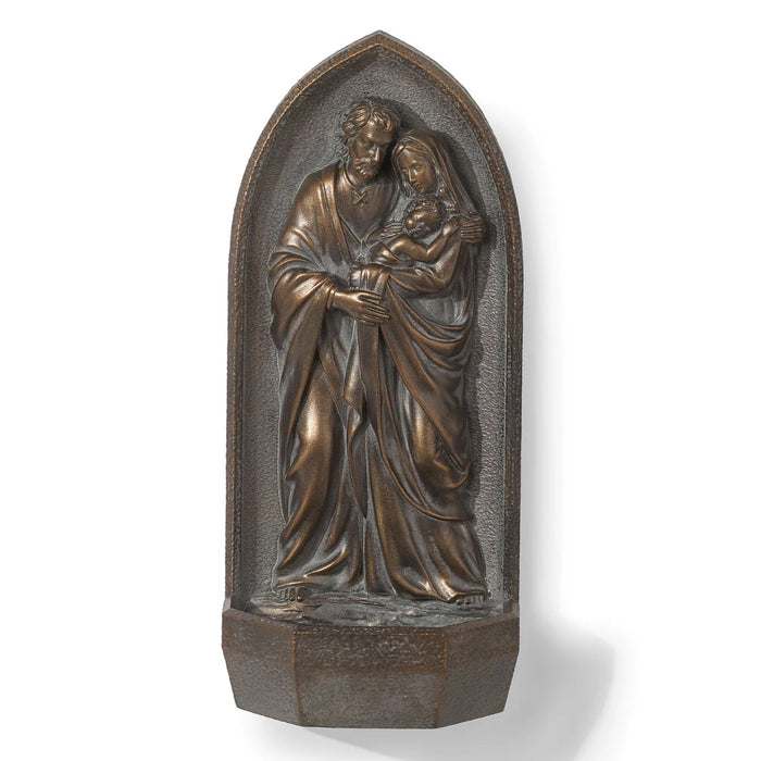 Holy Family Holy Water Font in Bronze-style