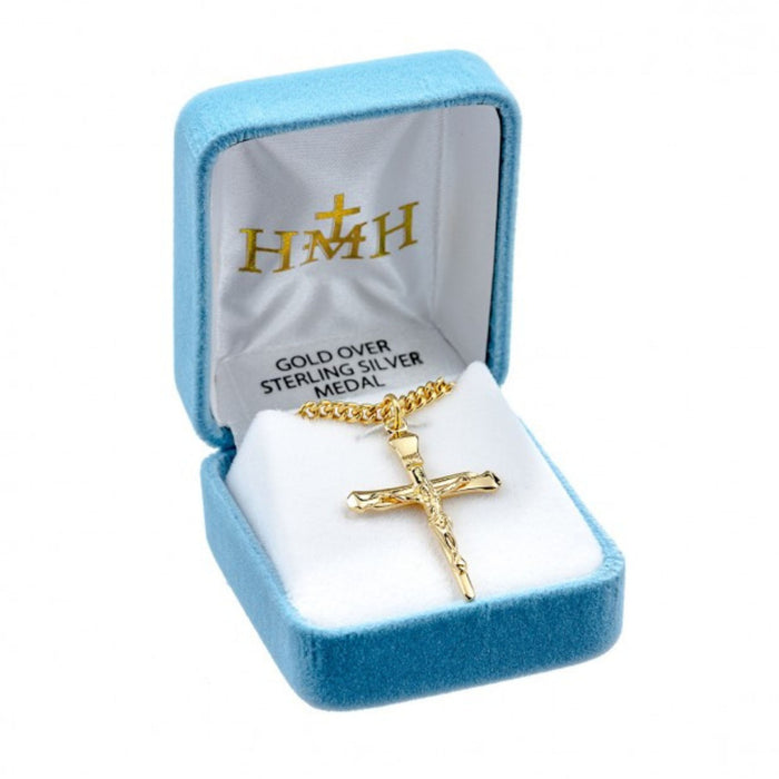 Nail Crucifix 16kt Gold Over Sterling on 24" Chain