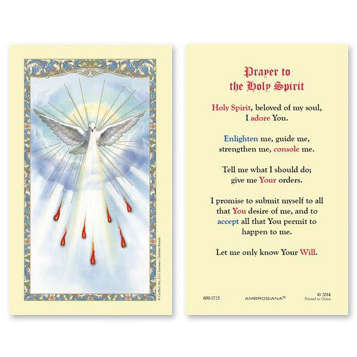 Holy Spirit Confirmation Holy Card