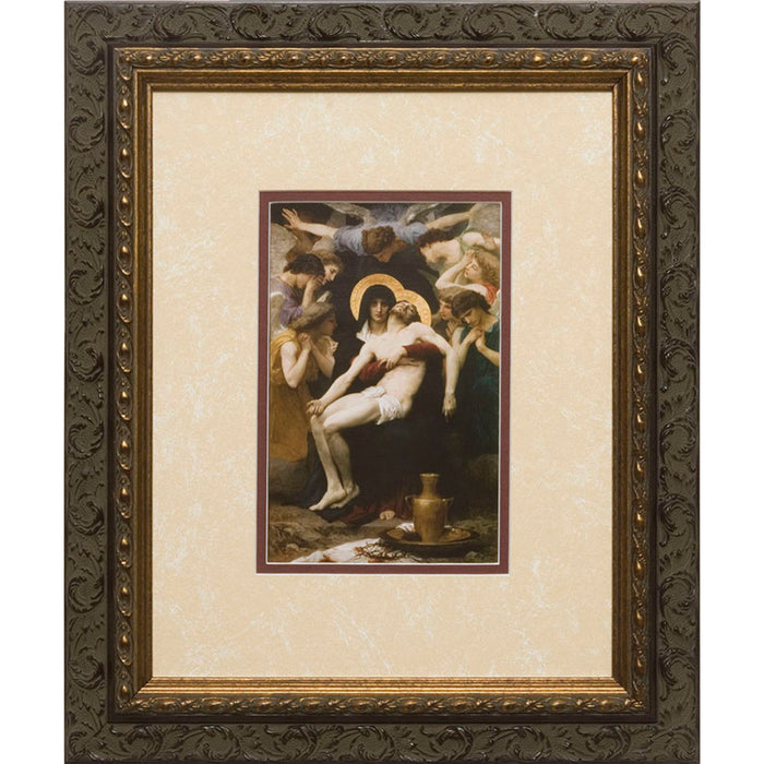 La Pieta Matted Ornate Dark Framed Art 11" x 14"