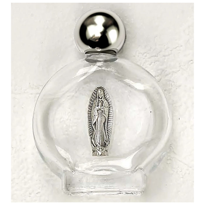 Glass Holy Water Bottle Our Lady of Guadalupe