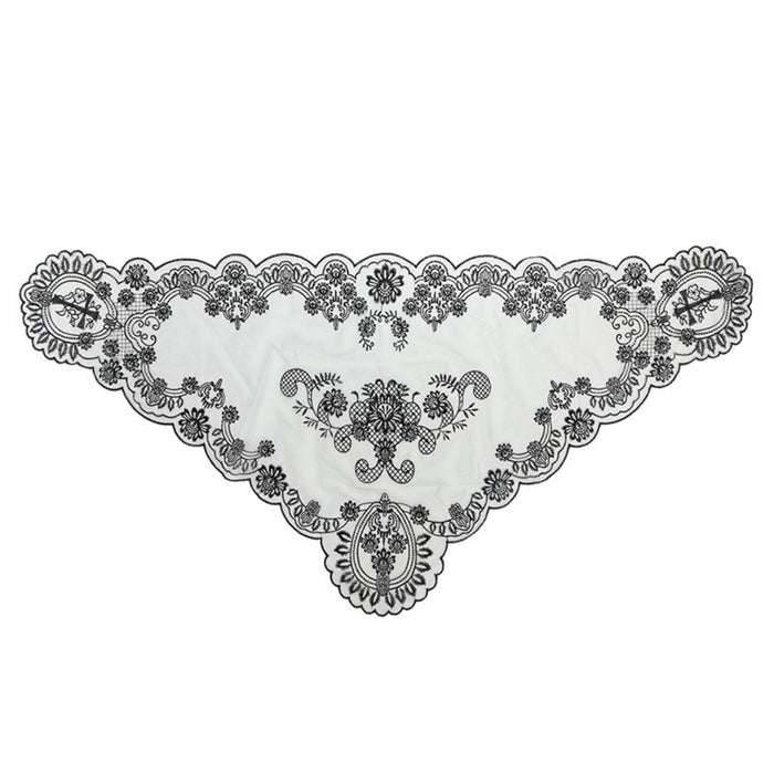 Black Ornate Floral Chapel Veil