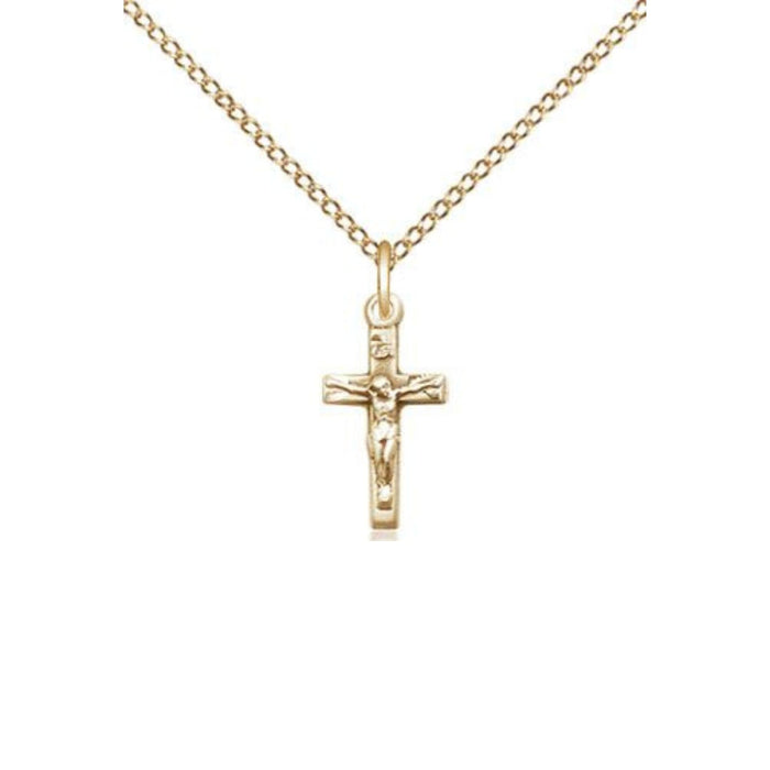 Crucifix 14kt Gold Filled on a 18" Gold Filled Chain