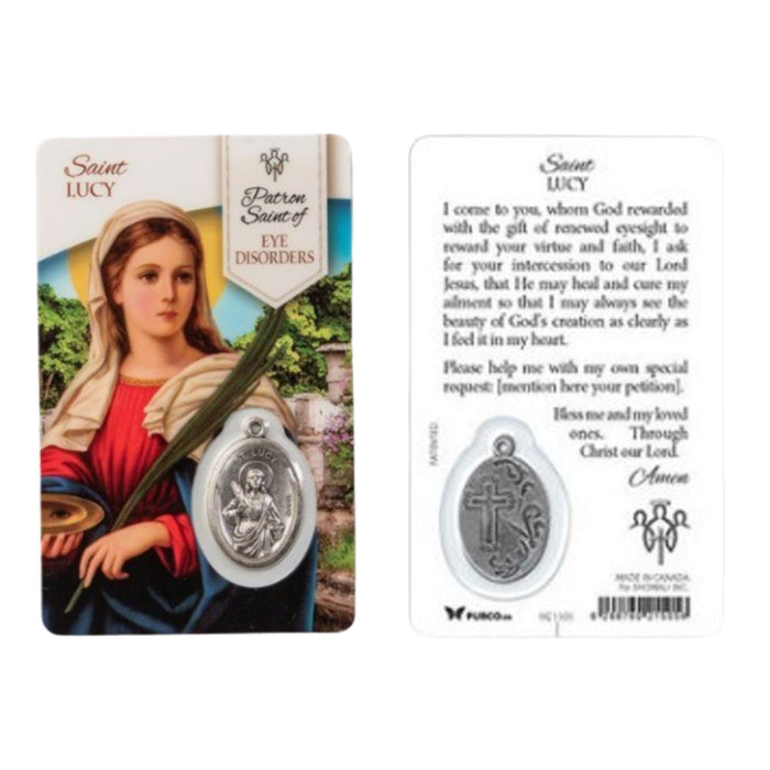 St Lucy Patron of Eye Disorders Healing Saint Card