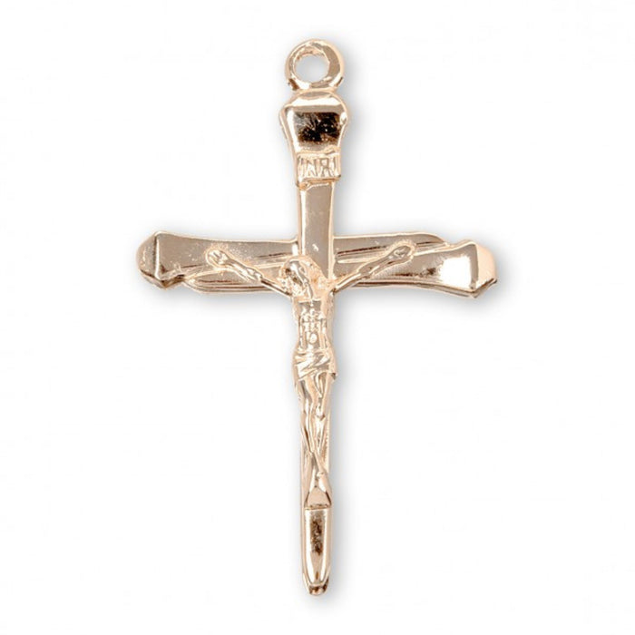 Nail Crucifix 16kt Gold Over Sterling on 24" Chain