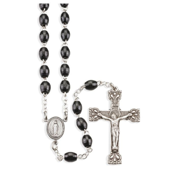 Rosary 4mm Black Wood Beads