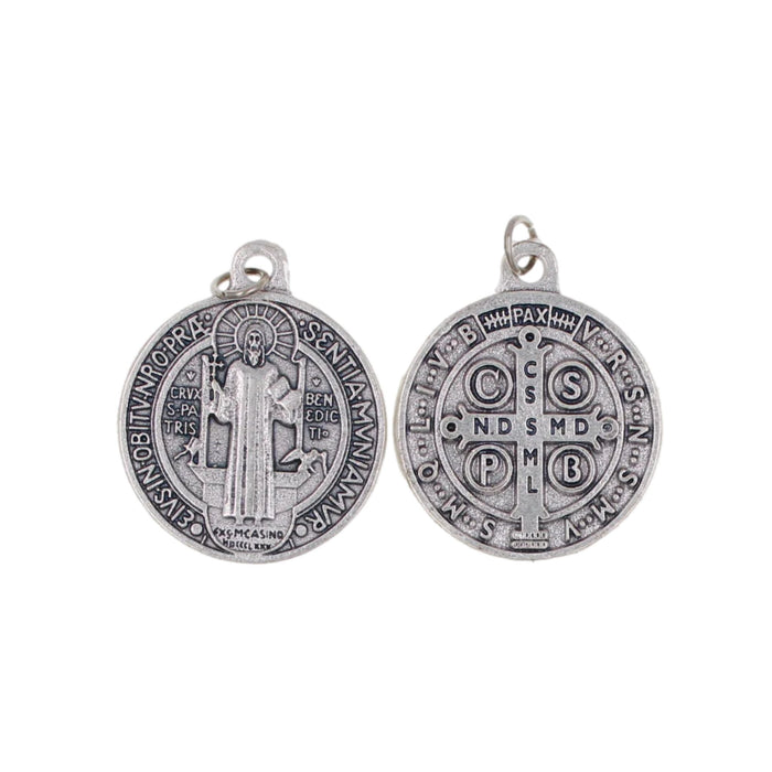 St Benedict 1.25" Silver Tone Medal