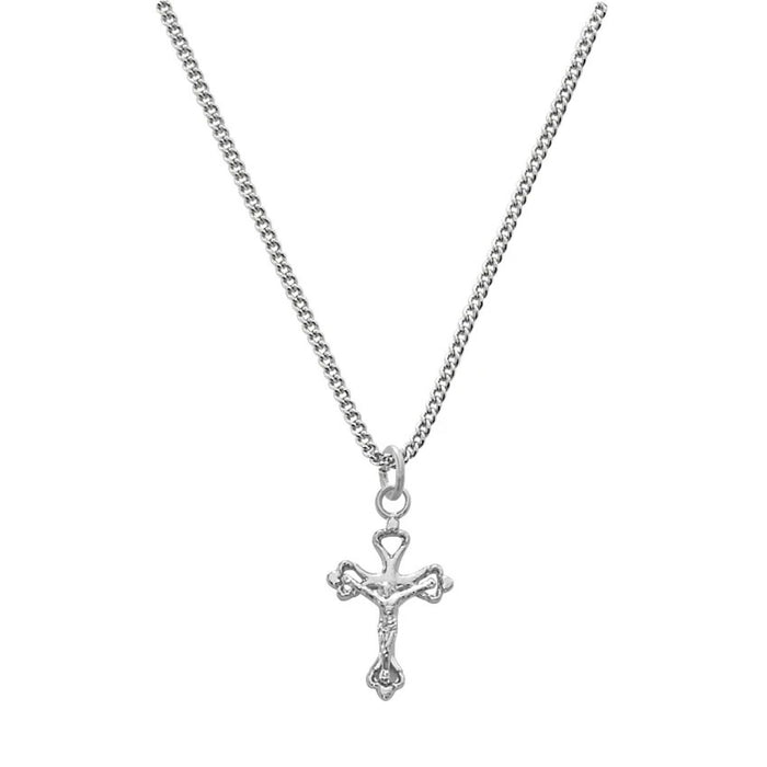 Crucifix Sterling Silver 0.5" Looped Ends on 16" Chain