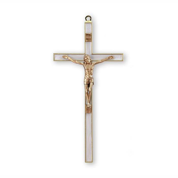 Wall Cross 7" Pearlized Gold Finish Museum Corpus