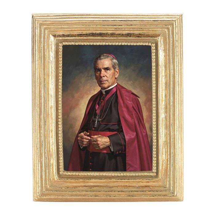Archbishop Fulton Sheen 3.75" x 4.5" Gold Frame