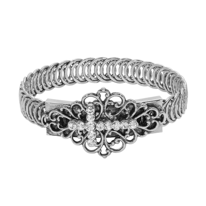 Bracelet Crystal Cross and Filigree