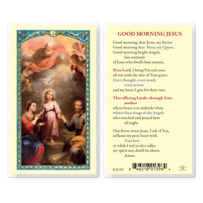 Good Morning Jesus Holy Family Holy Card